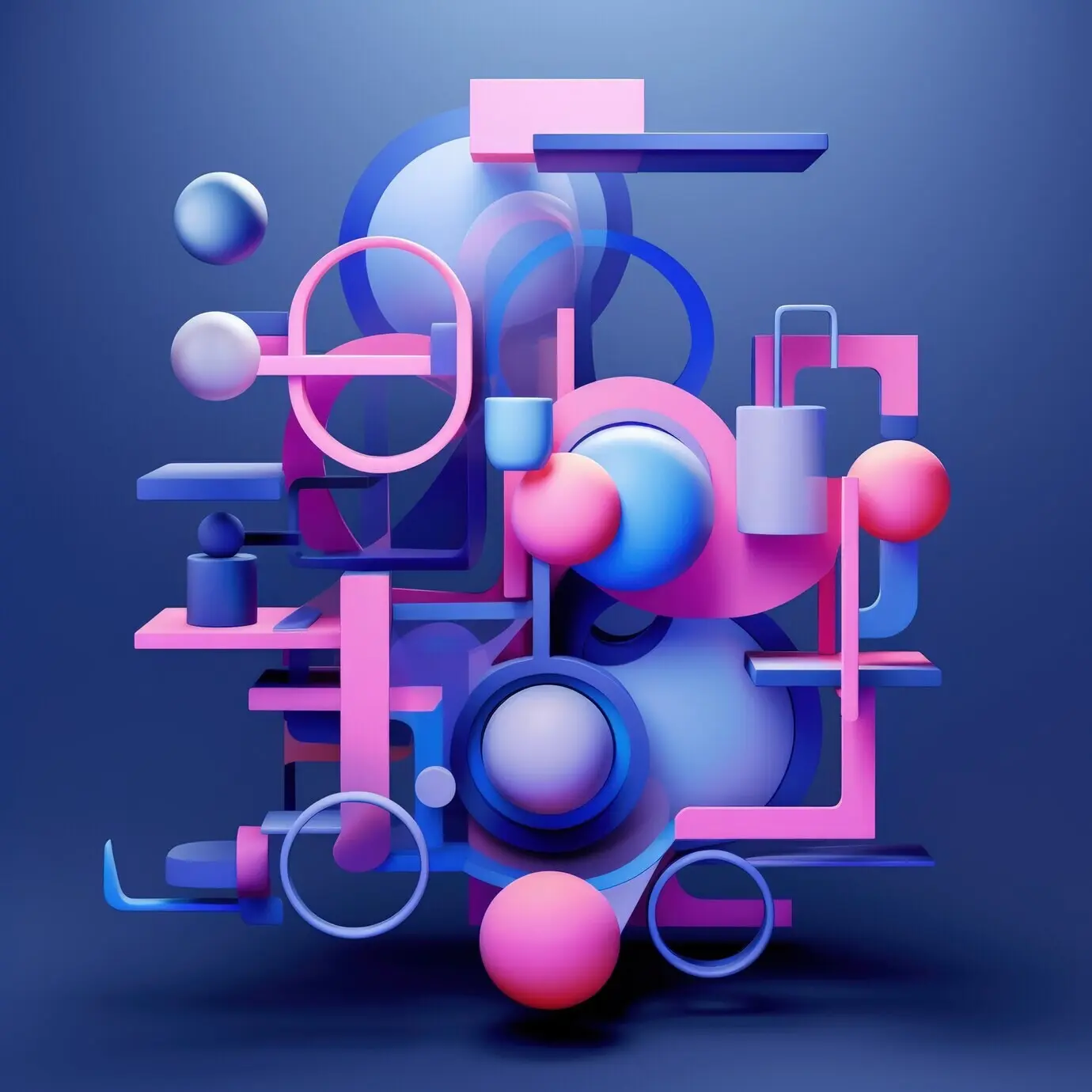 Abstrakte 3D-Kreation aus geometrischen Formen.